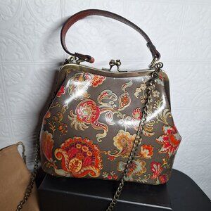 Patricia Nash Laureana Small Leather Frame Satchel